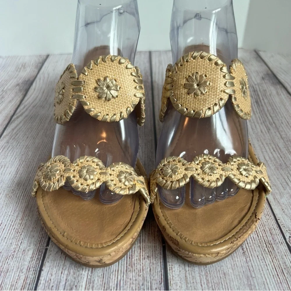 Jack Rogers Mid Lauren Wedge Sandals 9M